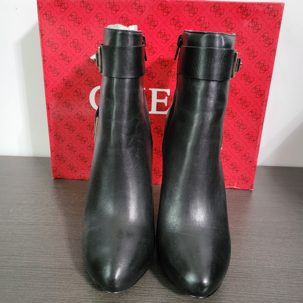 GUESS Shanda Black Leather Boots